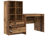 Desk with Drawer with Shelf with Storage 2 pcs Old Wood 3337351