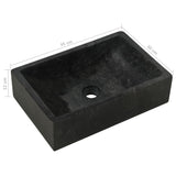 Bathroom Vanity Cabinet Solid Teak with Sink Marble Black 3058159