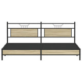 Metal Bed Frame without Mattress Sonoma Oak 200x200 cm 3325119