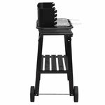 Charcoal BBQ Grill with Wheels Black Steel 315386