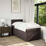 Box Spring Bed with Mattress Dark Brown 100x200 cm Fabric 3285795