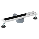 Shower Drain Glass Cover with 360&deg Siphon Black 50 cm 42015973
