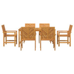 Garden Dining Set 7 pcs Brown 150 x 90 x 74 cm 3154107