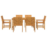 Garden Dining Set 7 pcs Brown 150 x 90 x 74 cm 3154107