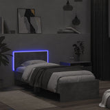 Bed Frame without Mattress with LED Lights Concrete Grey 75x190 cm Small Single 838844