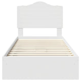 Storage Bed with Headboard White 100 x 200 cm Engineered Wood 3413534