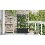 Garden Planter 2 pcs Black 80 x 40 x 143 cm Plastic 42002838