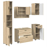 Bathroom Furniture Set with Drawer with Shelf 5 pcs Sonoma Oak 3393075