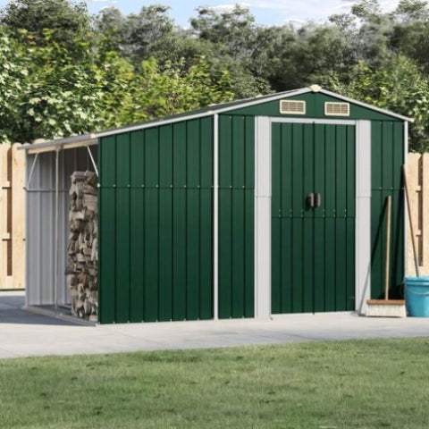 Garden Shed Green 277x192.5x179 cm Galvanised Steel 3188286