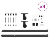 Sliding Door Hardware Kit 427 cm Steel Black 3295748