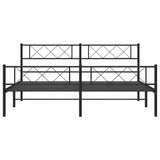 Metal Bed Frame without Mattress with Footboard Black 183x213cm 372300