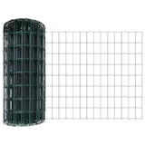 Fence with Posts Green 0.6 x 25 m Steel 3336015