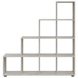 Staircase Bookcase Concrete Grey 142 cm Engineered Wood 342598