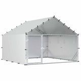 Chicken Coop with Roof Silver 200 x 200 x 150 cm 42042520