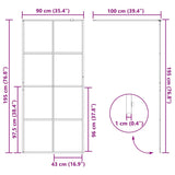 Walk-in Shower Wall with Clear ESG Glass 90x195 cm Black 151034