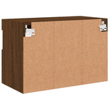 TV Wall Cabinet with LED Lights Brown Oak 60x30x40 cm 837195