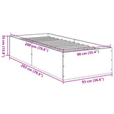 Bed Frame without Mattress Brown Oak 90x200 cm 3281062