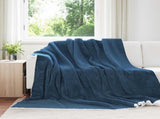 Throw Blanket Navy Blue 240 x 270 cm Fleece 42016992