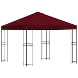 Gazebo 3 x 3 m Burgundy Polyester and Steel 190 gsm 900335