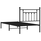 Metal Bed Frame without Mattress with Headboard Black 90x190cm 353529