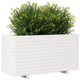 Garden Planter White 90x40x49.5 cm Solid Wood Pine 847374