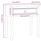 Console Table Corona 73x35x73 cm Solid Wood Pine 4002776