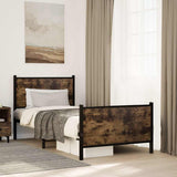 Metal Bed Frame without Mattress Smoked Oak 80x200 cm 4007676