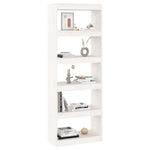 Book Cabinet/Room Divider White 60x30x167.5 cm Solid Wood Pine 808174