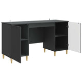 Desk with Shelf Black 142.5 x 50 x 75 cm Engineered Wood 3414595