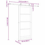 Sliding Door Manual Natural and black 93 x 211 cm 3333488