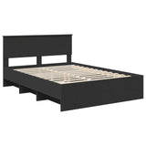 Bed Frame with Headboard Black 150 x 200 cm Engineered Wood 3408838