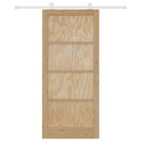 Sliding Door Brown 93 x 211 cm Solid Pine Wood 3333404