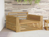 Outdoor Sofa Solid Acacia Wood White 3439141