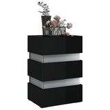 ZNTS LED Bedside Cabinet High Gloss Black 45x35x67 cm Engineered Wood 326847