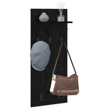 Wall-Mounted Coat Rack with Shelf Black Oak 40 x 10 x 90 cm 874452