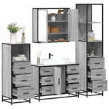 4 Piece Bathroom Furniture Set Grey Sonoma Engineered Wood 3301263