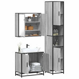 3 Piece Bathroom Furniture Set Grey Sonoma Engineered Wood 3301068