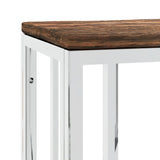 Console Table Silver Stainless Steel and Solid Wood Reclaimed 350037