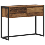 End Table with Drawer Old Wood 100 x 36 x 75 cm Engineered Wood 886700