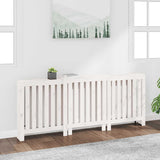 Radiator Cover White 210x21x85 cm Solid Wood Pine 822587