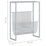 Magazine Rack Silver 35x15x45 cm Steel 331670