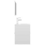 Bathroom Furniture Set High Gloss White Engineered Wood 3071312