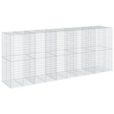 Gabion Basket with Cover 500x100x200 cm Galvanised Iron 3295233