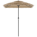 Garden Parasol with LEDs and Steel Pole Brown 300x200x250 cm 4005118