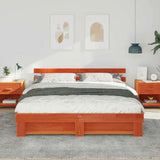 Bed Frame with Headboard Brown 180 x 200 cm Solid Pine Wood 3385675