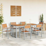 Garden Dining Set 7 pcs Grey and brown 180 x 90 x 75 cm 3284372