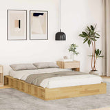 Bed Frame Oak Solid oak wood Double Bed Frame Rectangular 3324130