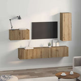 TV Cabinet Set with Drawer 4 pcs Artisan Oak Engineered Wood 3393263