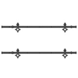Sliding Door Hardware Kit 152,5 cm Steel Black 3295735