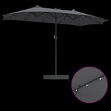 Garden Parasol Anthracite 385 x 209 x 244 cm Polyester 42003285